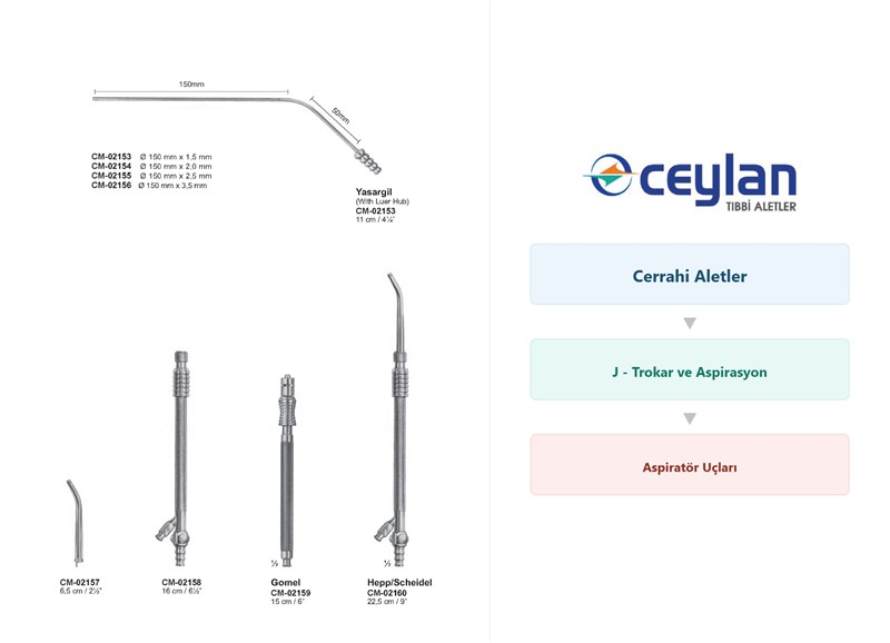 217 j trokar ve aspirasyon aspirator uclari