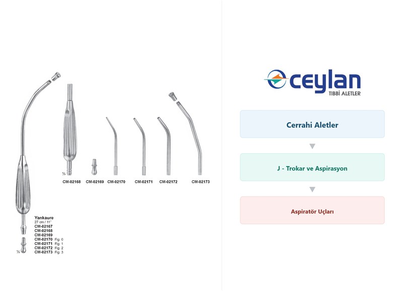 219 j trokar ve aspirasyon aspirator uclari