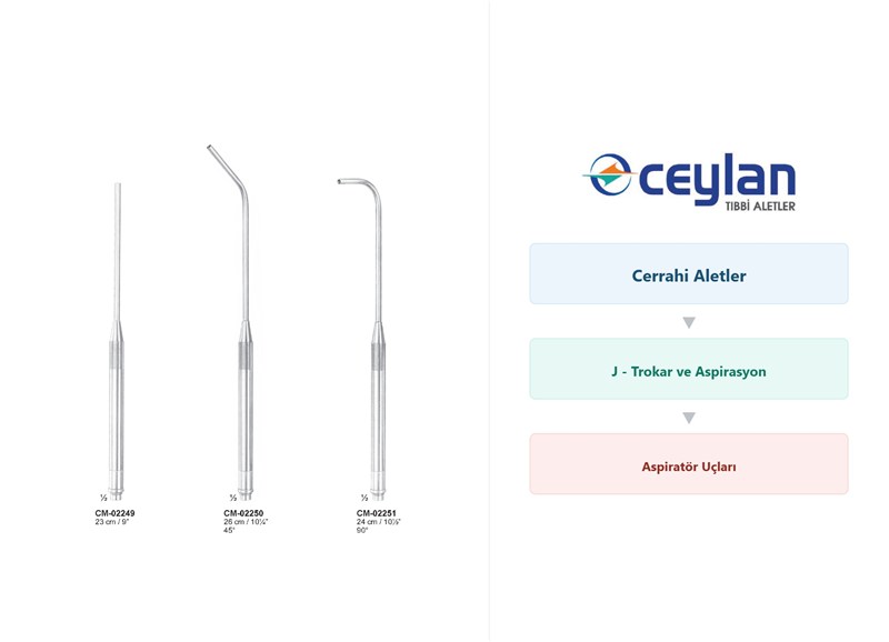225 j trokar ve aspirasyon aspirator uclari