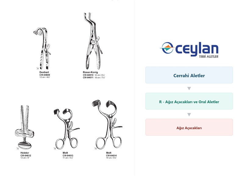 Ağız Açacakları, Otomatik Yanak Dudak Ekartörleri 1 504 r agiz acacaklari ve oral aletler agiz acacaklari