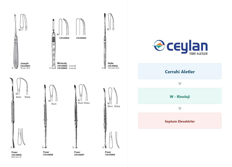 Septum Elevatörler 1 635 w rinoloji septum elevatorler