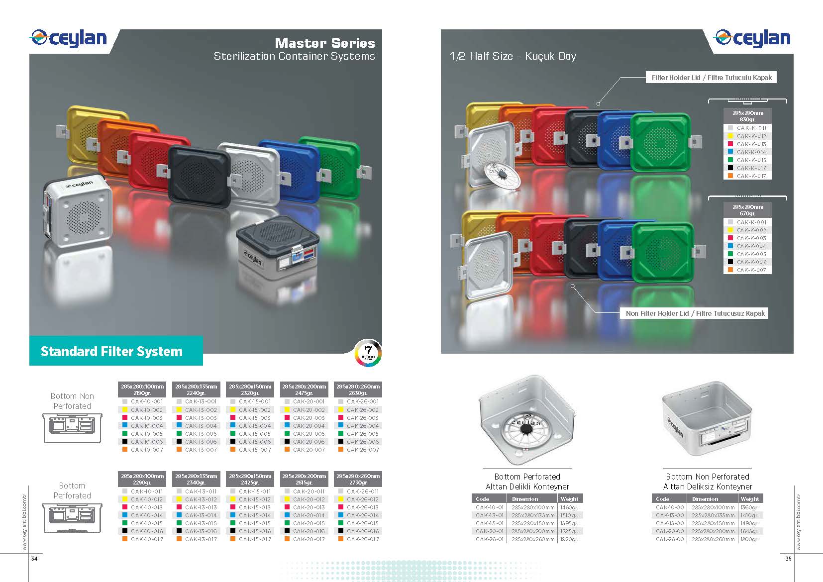 Master Seri Standart Filtreli Konteynerler 1 konteyner katalog Sayfa 18