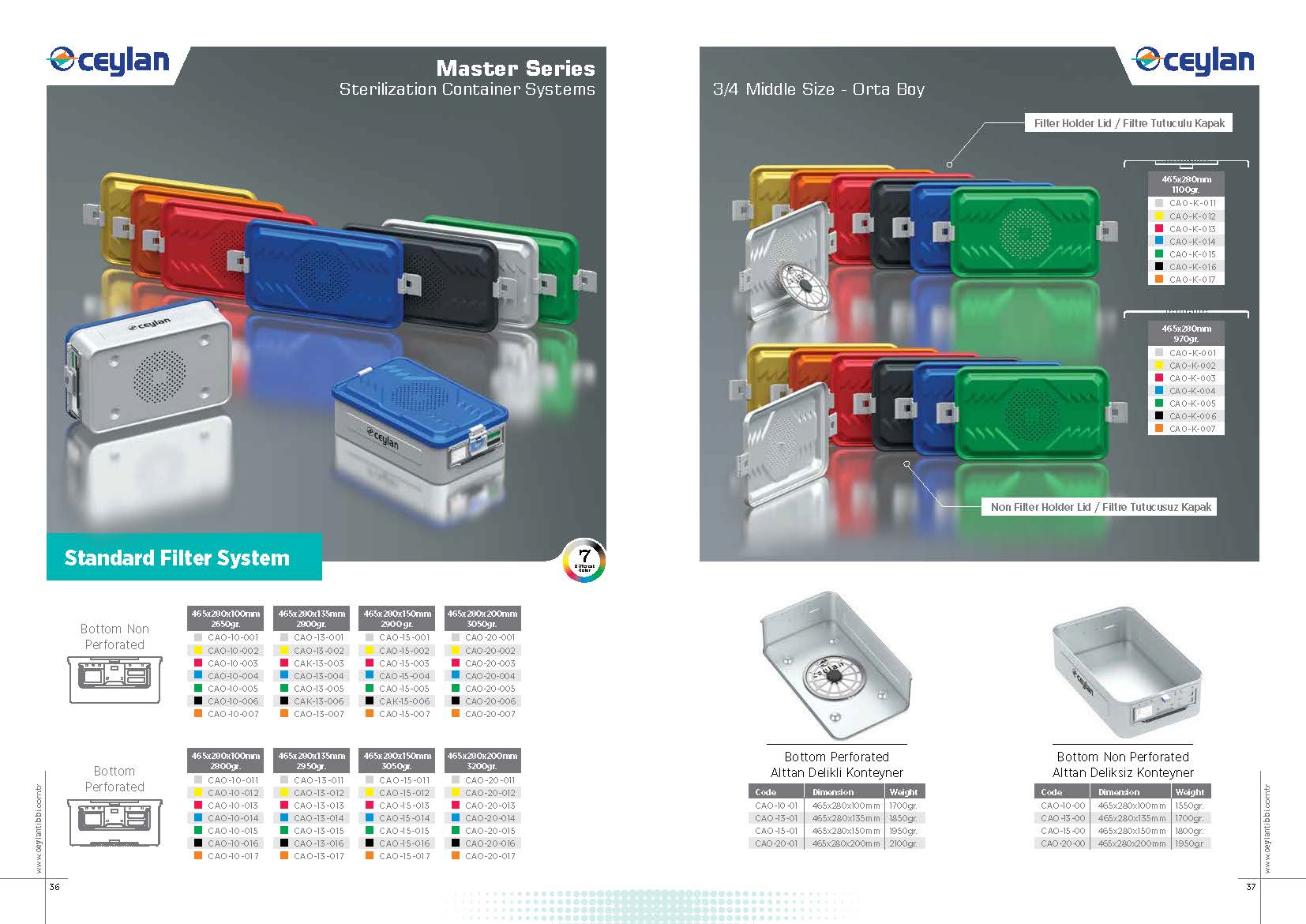 Master Seri Standart Filtreli Konteynerler 2 konteyner katalog Sayfa 19