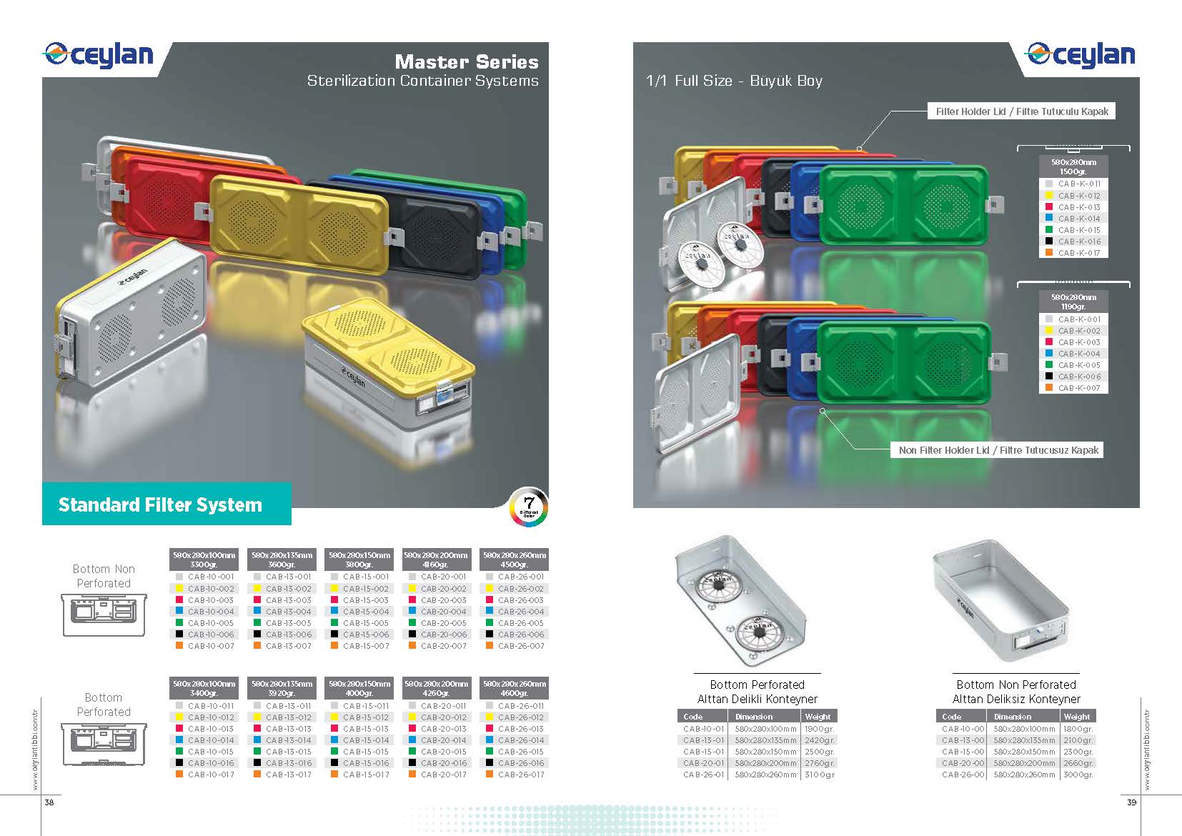 Master Seri Standart Filtreli Konteynerler 3 konteyner katalog Sayfa 20